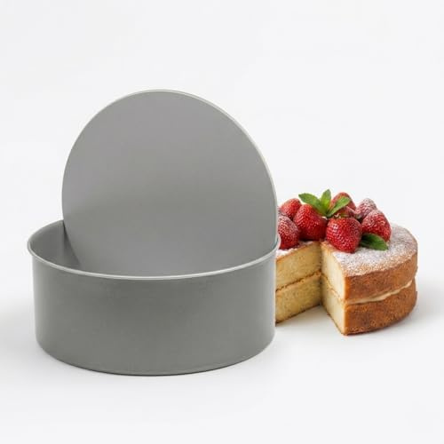 M1SS 9 Inch Loose Base Round Cake Tin Deep – Double Non Stick Coating Baking Pan, Removable Base Cake Bakeware for Cheesecakes, Sponges & Fruit Cakes, Oven Freezer Dishwasher Safe, Made in Britain