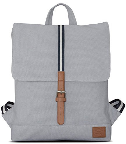Johnny Urban Rucksack Damen Grau Lea Daypack aus Baumwoll Canvas - Hochwertiger Unisex Damen & Herren Tagesrucksack Klein für Uni Büro & Alltag - Wasserabweisend & mit Laptopfach