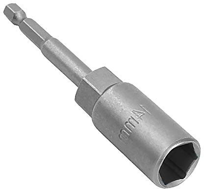 1 x Steckschlüsseleinsatz, 80 mm Länge, 6,35 mm Sechskantschaft, Bit-Stecknuss für Bohrer, Steckschlüssel und Schlag-Steckschlüssel-Adapter (16 mm)