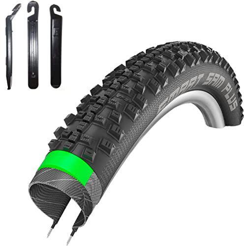 1 x Schwalbe SMART SAM Plus Performance Fahrradreifen DD GreenGuard Pannenschutz E-25 Fahrrad Decke Mantel 42-622 (28 x 1.60) inkl. Reifenheber