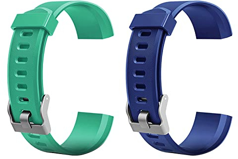 Junerain 2pack ID 115plus HR Replacement Straps,Colorful Replacement Watchband for Id115 Plus Hr Smart Watch,Wristbands Strap for Fitness Tracker Watch