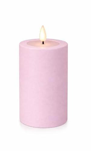ReWu LED Kerze Deluxe Homeart Outdoor, Staubiges Rosa | Kunststoff Kein Echtwachs, Realistische Flamme, Warmweißes Licht, Hitzebeständig für Aussenbereich