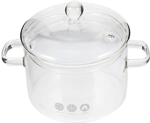 Happyyami Suppentopf Öllagerbehälter Mit Henkel -beständiger Kochtopf Potpourri-Topf Antihaftbeschichtetes Kochgeschirr Blühfester Kochtopf Klar Französisch Glas Dampfende Tasse Baby