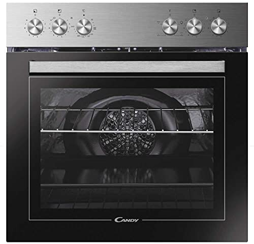 Candy HCT201X/E - Horno empotrable, acero inoxidable, nicho de 60 cm, clase energética A, 4 programas, 70 l de volumen útil, doble acristalamiento de puerta
