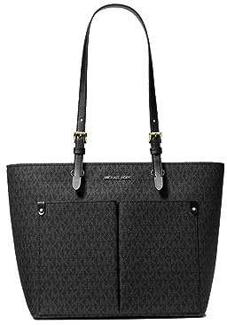 Michael Kors Jet Sest Travel Medium Double Pocket Tote, Black Sig, Medium
