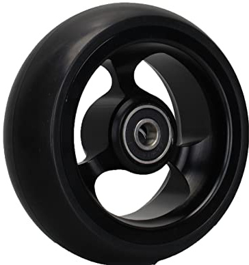 LekLai Roue Avant de Fauteuil Roulant 4 Pouces (10Cm) - Roulette En Aluminium, Pneu Solide, Remplacement Des Roues Avant - Noir