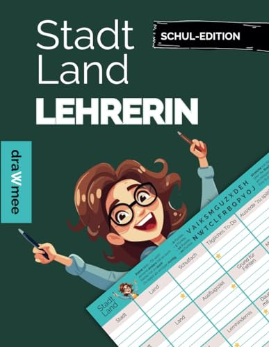 Stadt Land Lehrerin: Quiz Geschenk für Pädagoginnen: Spielblock mit 35 Blatt Din-A4 (Seiten zum Ausschneiden)