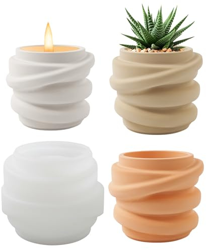 Silikonform für Kerzenhalter, Vase, Blumentopf - Gießform für Beton, Zement, Vorratsgefäß mit Deckel