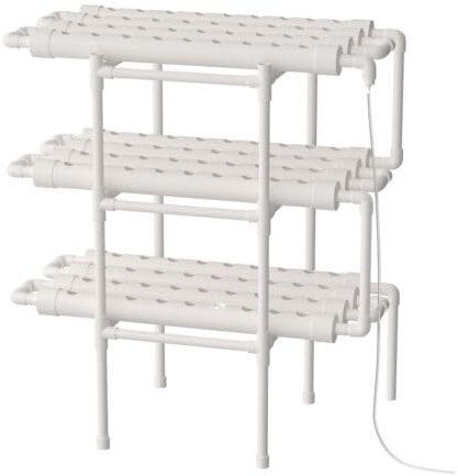 Loobiiny Hidroponía Vertical de 3 Capas 108 Posiciones, Torre hidropónica, 3,5 x 4,5 cm, Cesta de Planta de Cultivo hidropónico, jardín Vertical Grow Box Kit Completo Experimento hidropónico