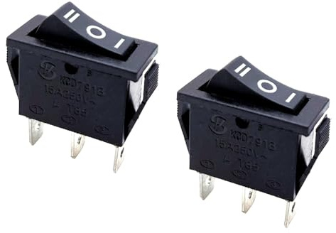 JZK 2x ON OFF ON Wippschalter 15A 250V AC 3 Positionen 3-polig 3 Terminals Hebelschalter SPDT 3pin Rechteckiger Ein-Aus-Ein-Schalter KCD Ein Aus Ein Netzschalter Rechteck Tastenschalter