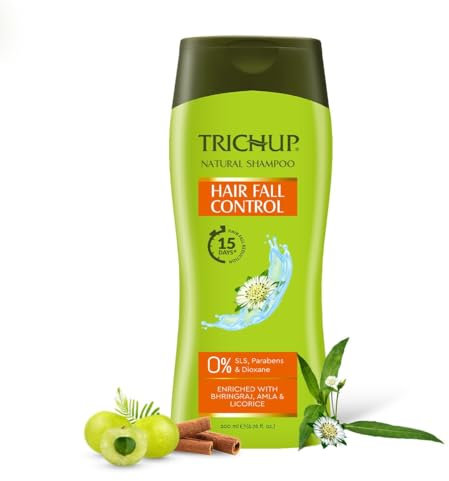 Green Velly Tricchup Hair Fall Control Herbal Shampoo - Enriched Amla, Licorice & Bhringaraj - Help to Reduce Hair Fall & Thinning Hair (200ml)