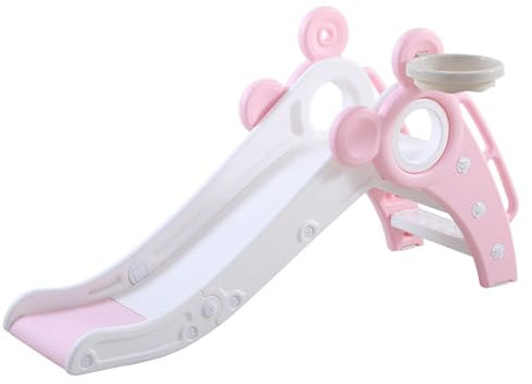 Faltbare Rutsche für Innen und Außen, ab 1 Jahr, Kinderrutsche für den Garten, Geschenk für Kinder, Geburtstagsgeschenk (Rosa)