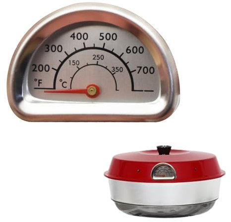 Termómetro para Horno Compatible with Omnia Termometro Horno de Acero Inoxidable Termometro Barbacoa con 7 cm Sonda de Alambre para Barbacoas Ahumadores Parrillas Cacerolas Mide de 0 °C a 400 °C