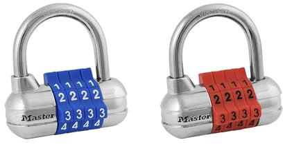 Master Lock Set Your Own Combination Padlock, Gym Locker Locks with Code for Securing Indoor Valuables, Color May Vary, ‎2 pk, 1523EC2