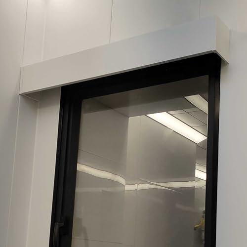 Generisch Fenstervorhangschiene und Kastenvolant, Wandvorhangschienenabdeckung für Badezimmer/Tür/Büro, dekorative Vorhangstangen-Querbehang mit Rollen, kann zugeschnitten Werden (weiß, 640 cm)