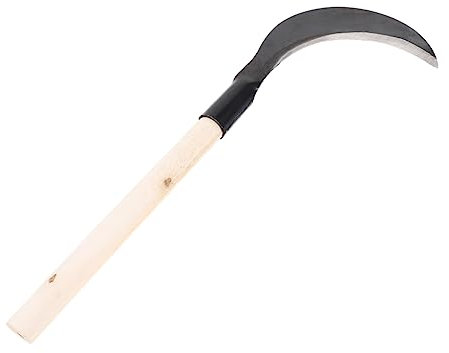 Happyyami Guadaña De Mano Larga De Acero Al Manganeso para Jardinería, Cuchillo para Césped y Hierba, Herramienta para Desherbar Exteriores, Corte Duradero y Preciso