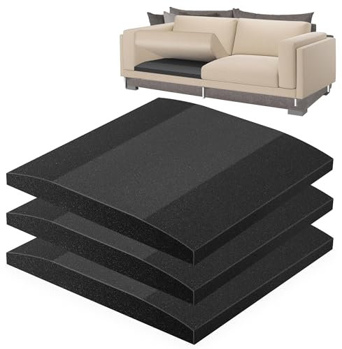 GIONAR 3 Pack 55 x 55cm Sofa Cushion Support - High-Density Foam Replacement Sofa Support - Repair Foam for Sagging Seat - Curved Furniture Seat Under Cushion Sag Repair