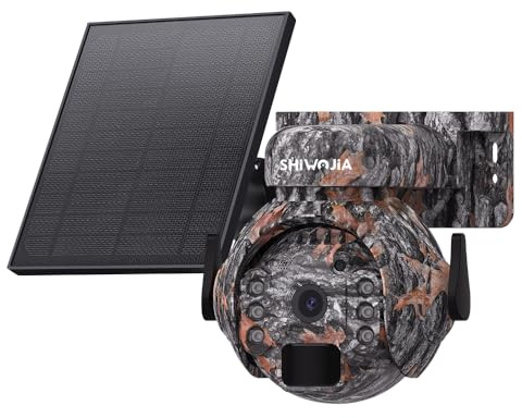 SHIWOJIA 4G LTE Camera Surveillance Exterieur sans Fil, 2K 4MP Solaire PTZ 4G avec Carte SIM, Détection Humaine PIR, Batterie 7800 mAh, Cloud TF, IP66