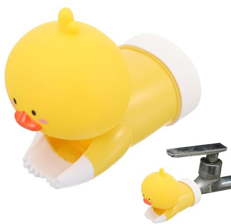 Kinder-Wasserhahn-Verlängerung – weiche, spritzwassergeschützte Kinder-Wasserhahn-Verlängerung für Waschbecken, Badewannenarmaturen-Abdeckung, niedliche Entenhahnverlängerung für Badezimmer und Küche