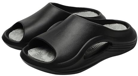 Orthopedic Slippers for Women Plantar Fasciitis Arch Support Sandals Fluffy Slippers Comfy Shoes Non-Slip Thermal Trendy Summer Slipper Home Indoor Sliders Black, 8