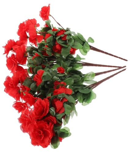 HOLIDYOYO 4pièces Rhododendrons Artificiels Décoration Fleurs Soie pour Maison Et Jardin Fleurs Faux Réalistes pour Salon Et Chambre Accessoires De Décoration Et Élégante