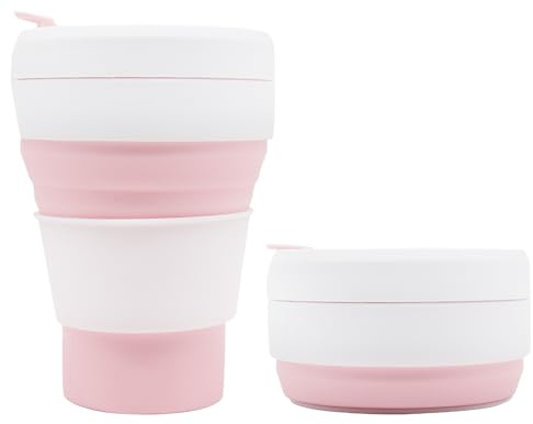 MAOYING Vasos de Silicona Plegables, Taza Portátil de 355 ml de Silicona,Taza de Viaje Plegable,Taza de Café Plegable, Taza de Camping para Senderismo, Pícnic, Viajes