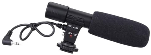 Tofficu Professionelles Kameramikrofon für DSLR und Camcorder, Schwarz | Externe Aufnahme für Interviews und Live Streaming, Abs Gehäuse, Standard Blitzschuh, 90/120-grad Ausrichtung