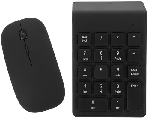 NUOBESTY Combo Clavier Numérique sans Fil Souris Légère et Pavé Tactile Abs pour Bureau et Maison, Design Chic et Fonctionnement Fluide
