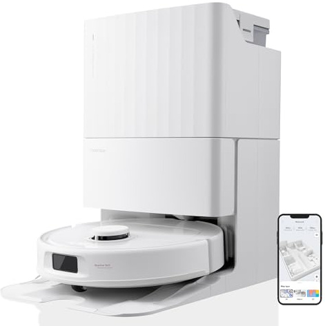 roborock QrevoS Saugroboter mit Saugleistung von 7000Pa, PreciSense LiDAR Navigation, 45 dB(A) leises Trocknen (Weiß) (Generalüberholt)