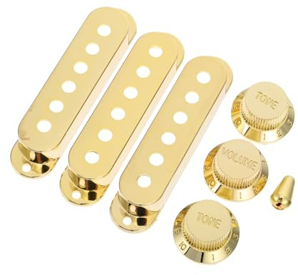 Cabilock 7 Stück Teiliges Pickup Cover Gitarre Langlebige Humbucker Abdeckungen aus Goldfarbene Tonabnehmerkappen Rostfrei Einfache Montage Dekorativ und Schützend
