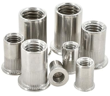 Dado metallico a forma di petalo scanalato M3-M12, morsetto for pannello, dado rivetto ad espansione fisso, kit rivetto, dado Molly Jack, inserto filettato piatto(Stainless Steel Flat,M6 (10Pcs))
