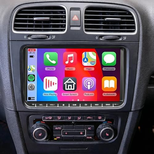 7 Android 14 Doppel Din Autoradio für VW Fox 2004-2009 mit Wireless Carplay Android Auto Touch Screen Android Car Radio GPS Navi Bluetooth FM RDS Rückfahrkamera WiFi Mirror Link 2+32G