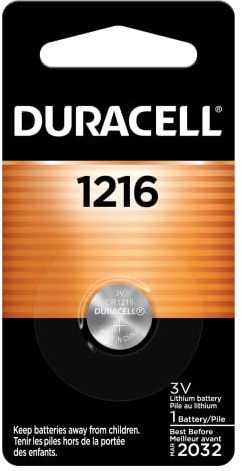 Duracell CR1216 3V Lithium Battery, 1 Count Pack, Lithium Coin Battery for Key Fob, Car Remote, Glucose Monitor, CR Lithium 3 Volt Cell