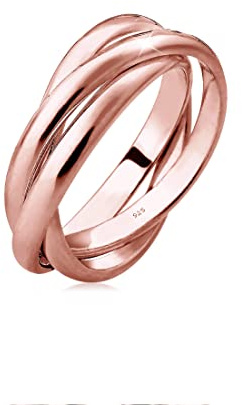 Elli DIAMONDS Ring Damen Bandring mit Diamant (0.045 ct) in 925 Sterling Silber
