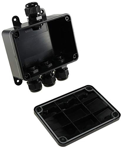 Abzweigdose IP66 Wasserdicht Kabelverbinder Box für Aussen Verbindungsdose Erdkabel Schwarz elektrischer Außen-Verteilerdose 5mm-10mm Schwarz