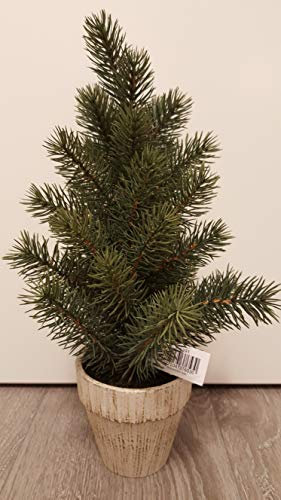 DPI Exclusiver hochwertiger Kleiner Tannenbaum künstlich in Topf 38cm Bäumchen haltbar