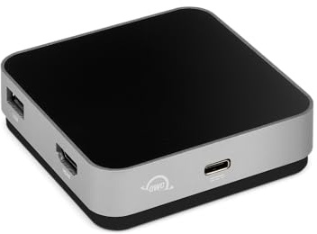 OWC Travel Dock USB C Docking Station, 4k Resolution Universal Laptop Docking Station with Charging 100W, Thunderbolt 3, HDMI 2.0, and SD Card, 5 Ports of Connectivity, Space Grey