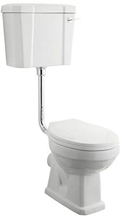 MILANO White Toilet WC Pan Low Level Cistern White Seat Flush Pipe Kit