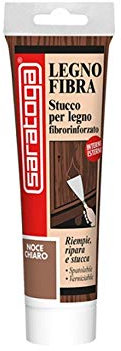 Stucco per Legno fibrorinforzato in pasta inodore 125 ml - Varie Colorazioni (Noce Chiaro)