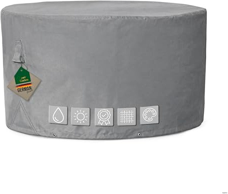 Mehr Garten Schutzhülle Gartentisch rund Ø95x71 cm, 600D Oxford | wasserdicht, UV-beständig, reißfest und winterfest - robuste Abdeckung für Gartenmöbel mit Kordelzug für sicheren Halt
