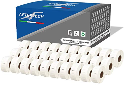 Aftertech 30 x 11352 25 x 54 mm kompatible Klebeetiketten (500 Etiketten/Rolle = 15000 insgesamt) für Dymo LabelWriter Seiko SLP Etikettiermaschinen S0722520 30 x 11352