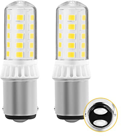 12V BA15D LED Bulb -1176 Bulb -Marine Navigation Anchor Stern Lights RV Camper Trailer Motorhome Light Replacement ALR12 -1004 1130 1076 Double Contact Bayonet Base AC12V/DC12-24V(2 PACK, Cool White)