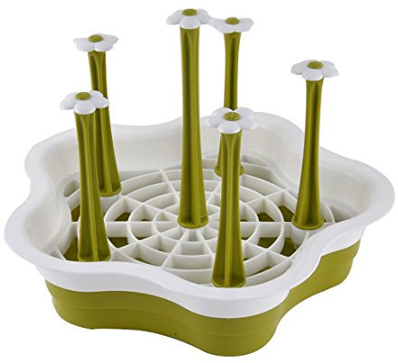 Ruilogod Plastique forme de fleur Ménage pratique Café Thé Timbale Support à blanc vert