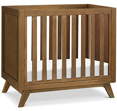 Davinci Otto 3-in-1 Convertible Mini Crib with 4 Mattress in Walnut, Greenguard Gold Certified