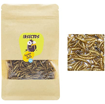 Gusanos de la Harina Deshidratados 50g – Tenebrios Secos para Reptiles, Aves, Peces de Estanque y Roedores – Fuente Natural de Proteínas