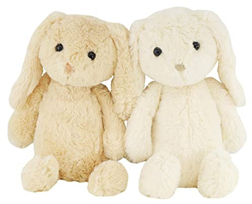The Magic Toy Shop Plush Rabbit Bunny Teddy - Super Soft Cuddly Toy - Seated Stuffed Animal, Suitable from Birth - Great Gift for Kids & Adults for All Occasions (Beige)