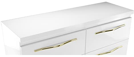 paplinskimoebel Waschtisch Waschtischplatte Arbeitsplatte für Aufsatwaschbecken 120 x 40 x 3,6 cm Farbauswahl weiß schwarz Hochglanz Eichenoptik matt (Hochglanz weiß)