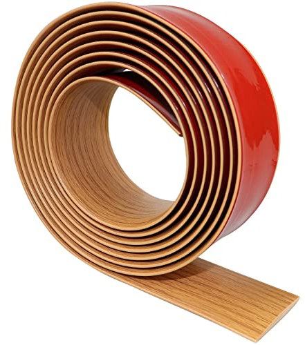 Floor Transition Strip Self Adhesive PVC Floor Cover Strips Transition Profile for Laminate Flooring Edge Trim Joining Strip (6m×5cm, Yellow Wood Grain)