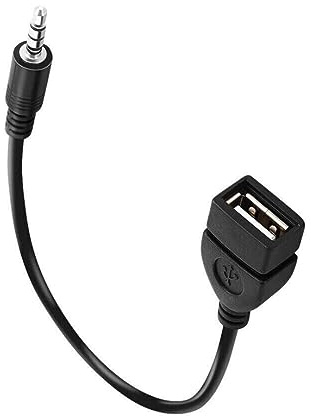3.5mm Male AUX Audio Plug Jack to the USB 2.0 Female, MP3/Speaker Player, Audio Source Compatibility, Audio to USB Converter Female jack OTG audio Cable Converter Adapter Cord for Car Aux Port.