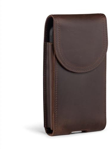 Hengwin Leder Handy Holster Fall Herren Gürtel Tasche für iPhone 17Pro Max 16Plus 16Pro Max 15 14 13 12 11 Pro Max für Samsung Galaxy S25 S24 S23 Ultra Handy Halter Handy Fall (Kaffeefarbe)